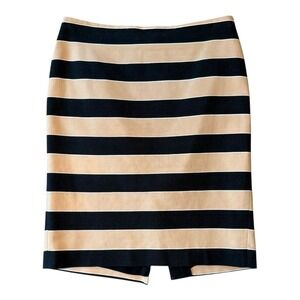 NWOT LOFT Black and Tan Striped Pencil Skirt